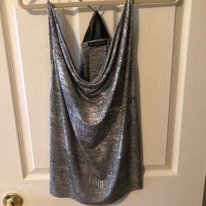 Racer back metallic tank